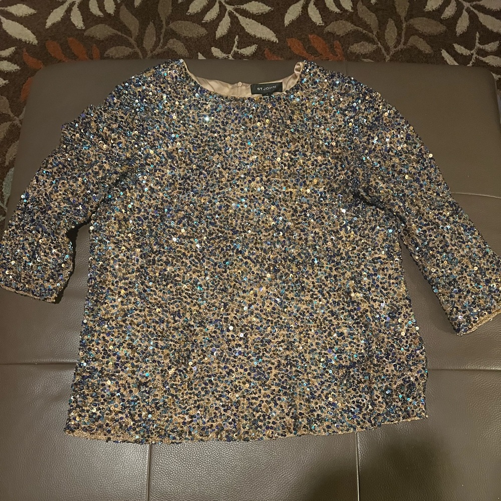 St. John Lightly Used Beaded Women Blouse size 16